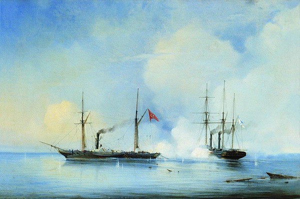 Бой пароходофрегата Владимир с турецко-египетским военным пароходом Перваз-Бахри 5 ноября 1853 года. 1850-е
